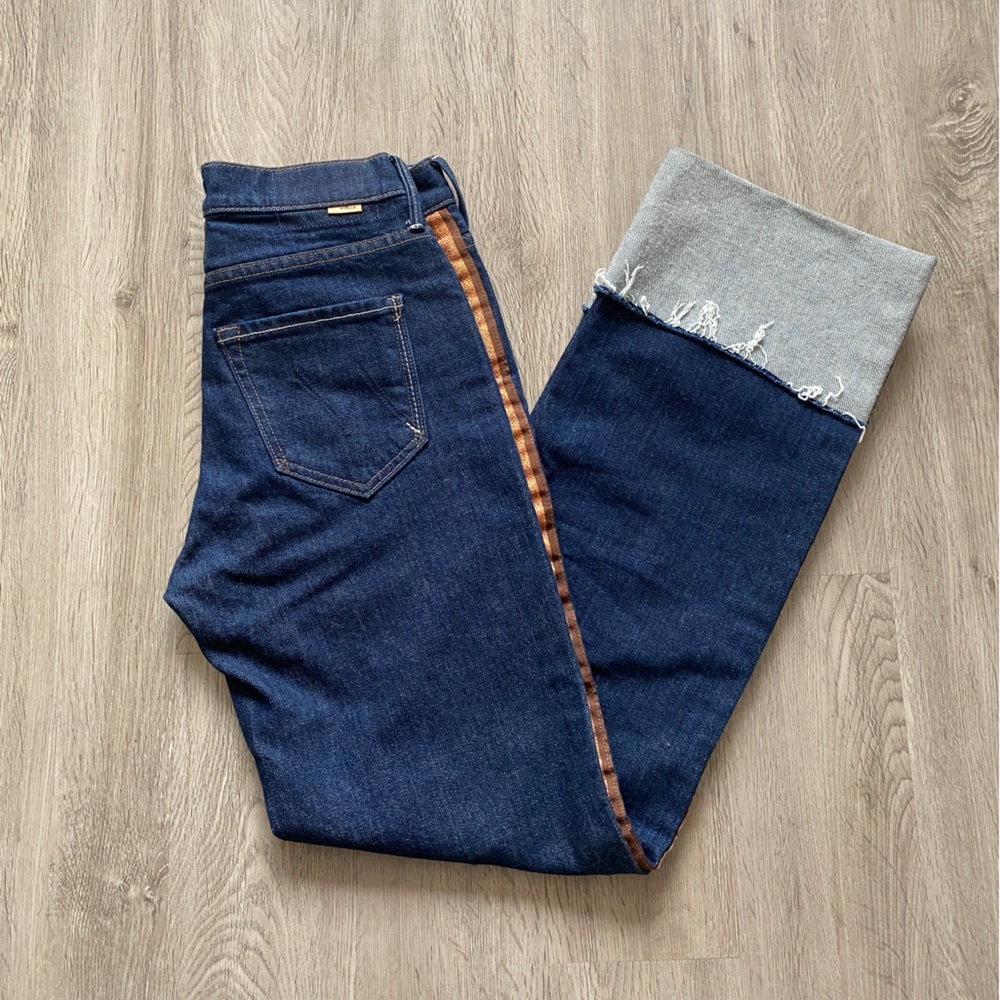 MOTHER DENIM The Duster Cuff Straight Leg Jeans